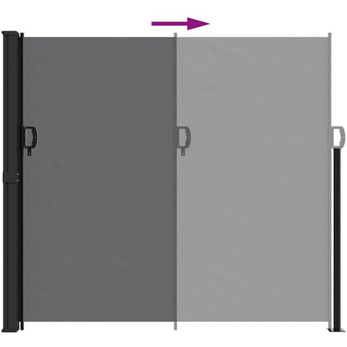  Bočna tenda na uvlačenje crna 180 x 500 cm Slike