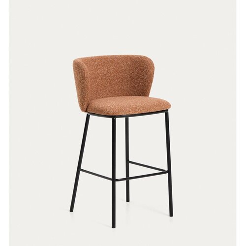 Kave Home Podstavljena barska stolica boja terakote (visine sjedala 75 cm) Ciselia &amp;ndash; Slike