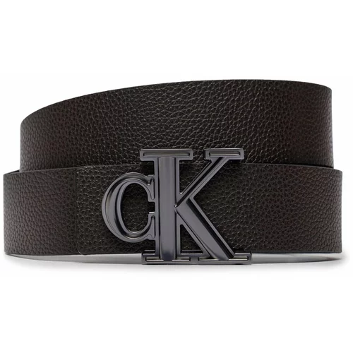 Calvin Klein Jeans Moški pas Gift Prong Harness Lthr Belt35Mm K50K511516 Black/Bitter Brown 0GS