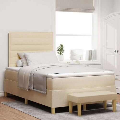  Okvir kreveta s madracem Set od 2 Krem Tkanina 120 x 200 cm Cijene