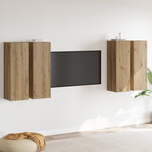 vidaXL Set TV komoda 4 pcs hrast artisan 30.5 x 30 x 90 cm Iverica Cijene