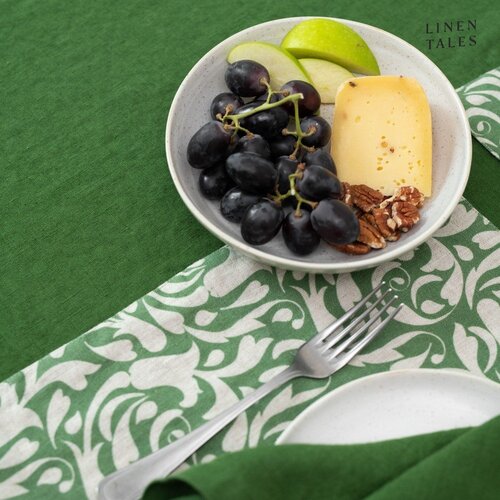 Linen Tales Lanen namizni tekač 40x200 cm True Green &amp;ndash; Slike