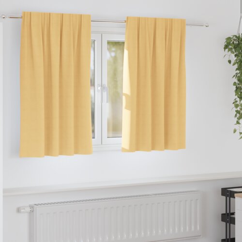 vidaXL Zavese z zavesami 2 pcs Bež 140 x 140 cm Poliester Cene