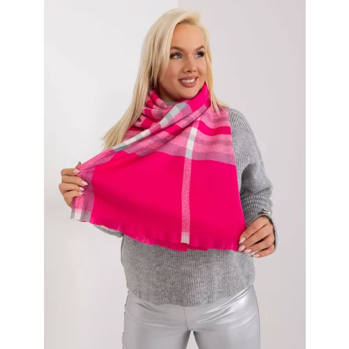 Fashion Hunters Pink-gray long scarf with fringe