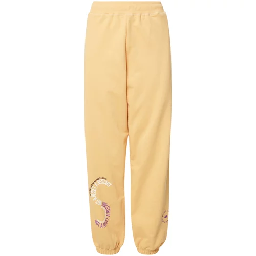 ADIDAS BY STELLA MCCARTNEY Sportske hlače pastelno žuta / tamno ljubičasta / bijela