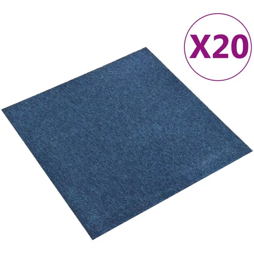 vidaXL Talna obloga preproga 20 kosov 5 m² 50x50 cm temno modra