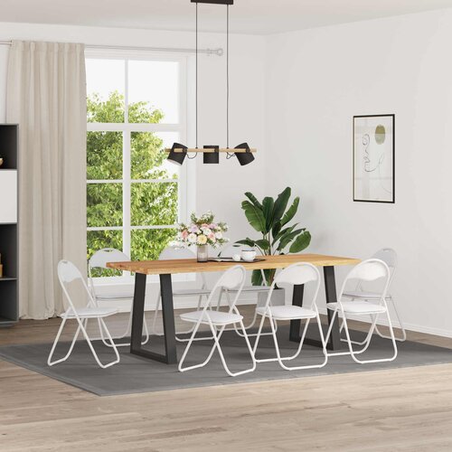  Sklopiva stolica 8 pcs Bijeli 48 x 43,5 x 81 cm Lažna koža Cijene