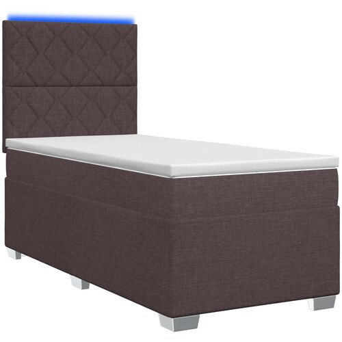  Boxspring krevet s madracem Tamno smeđa 100 x 200 cm Tkanina 100 x 200 x 140.5 cm Slike