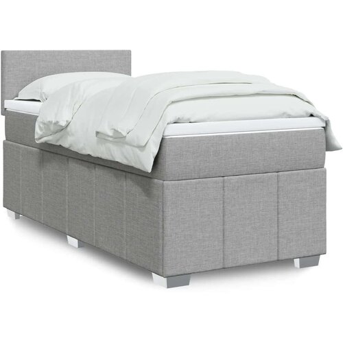 vidaXL Box spring postelja z vzmetnico svetlo siva 80x200 cm blago Cene