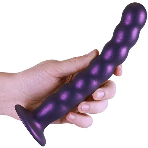 Ouch! Beaded Silicone G-Spot Dildo 8"/20,5cm Purple