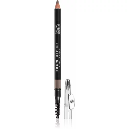 MUA Makeup Academy Brow Define dolgoobstojni svinčnik za obrvi s krtačko odtenek Light Brown 1.2 g