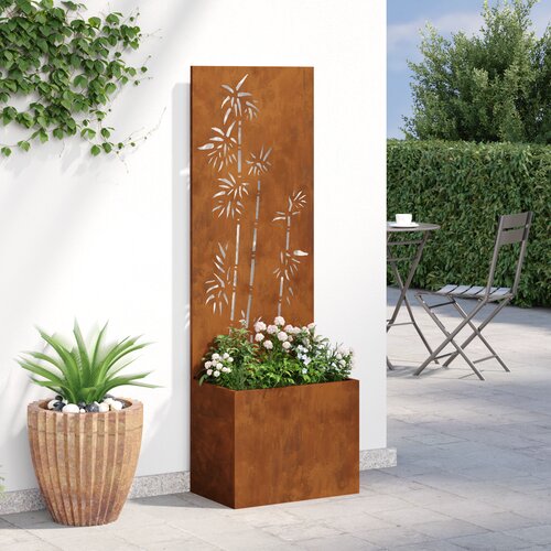 vidaXL Vrtni Sadič s Dekorativnom Pločom Rđa 50 x 140 cm Otporni čelik Cijene