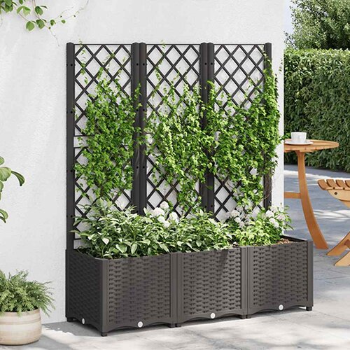  Vrtna žardinjera s rešetkom crna 120x40x136 cm PP Cene