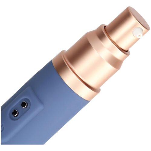 Loveline Travel - punjivi vibrator s držačem lubrikanta (pastelno plava) Slike