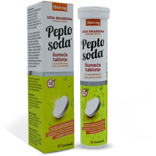 GoodwillPharma Pepto Soda Pomorandža, 20 šumećih tableta Slike