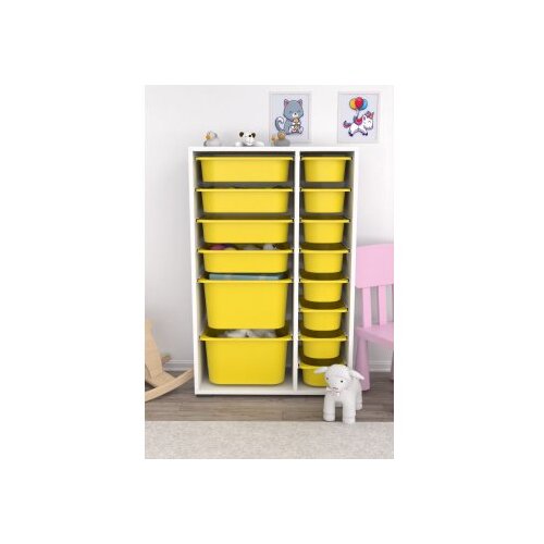 Hanah home Višenamjenska komoda Rine 2D4K8U v2, 69,5 x109 x30 cm, Bijelo-žuta Cene