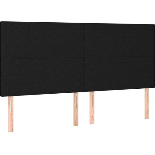 vidaXL LED posteljno vzglavje črno 180x5x118/128 cm blago Cene