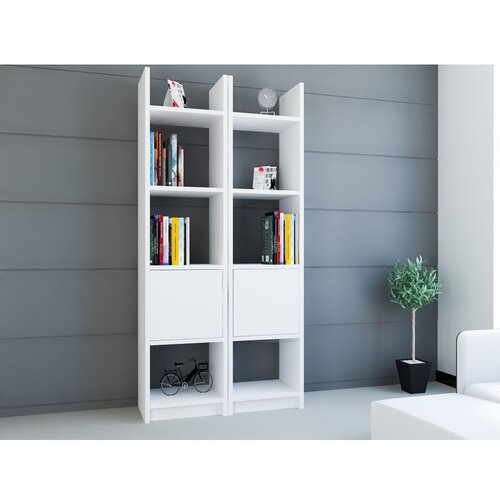 Woody Fashion Polica za knjige Esbi 102 White Cene