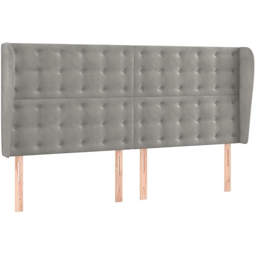 Maison Chic vzglavna omarica - nočna omarica - posteljna omarica z u&amp;scaron;esi svetlo sivo 203x23x118/128 cm žamet, (21707825) Slike