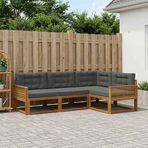  Set vanjskih sofa 4 kom. Prirodna i antracit Slike