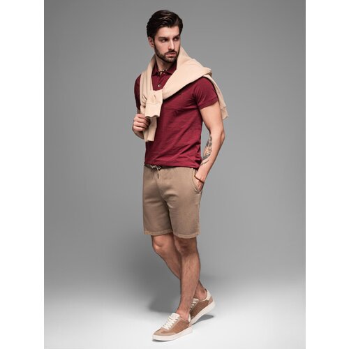 Ombre BASIC men's cotton sweat shorts - navy blue Cijene