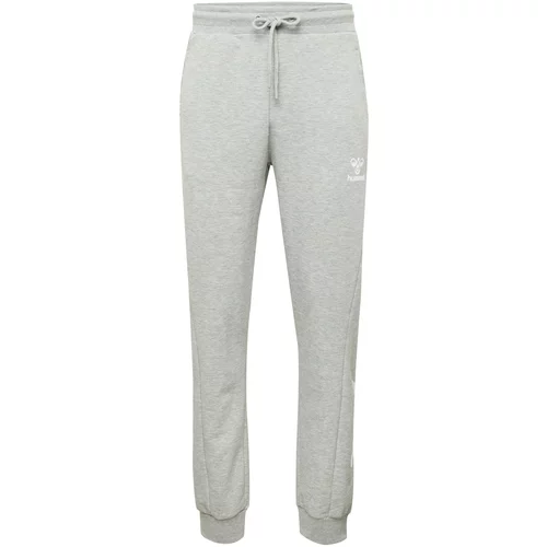 Hummel Sportske hlače siva melange / bijela
