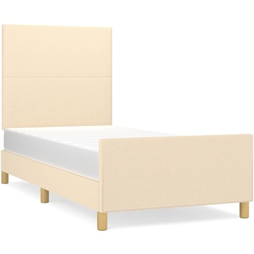 Maison Chic Posteljni okvir - Enojna postelja - Postelja za odrasle brez vzmetnice krem 100x200 cm blago-J7340, (21775869) Cene