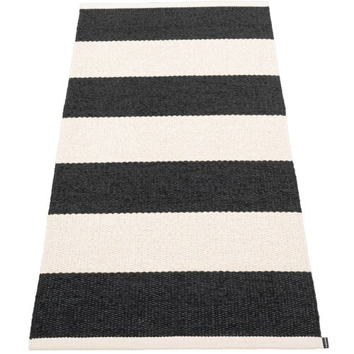 Pappelina Črno-bel zunanji in notranji tekač 70x150 cm Bob Black Vanilla – Cene