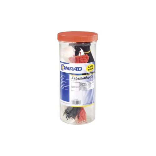 TRU COMPONENTS Komplet vezica 100 mm Crna, Crvena, Prirodna 1570089 1000 ST Cijene