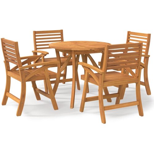 vidaXL Vrtna garnitura - 5-dijelni vrtni blagovaonski set od masivnog bagremovog drva - Ø 85 cm 4 Cene