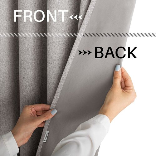 Restilo CORITA curtain, beige, plain, classic‑modern style, multi‑functional tape, material: structural fabric with blackout effect, 140 x 245 cm Slike