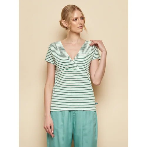 Tranquillo Green-white striped T-shirt Aluna - Women