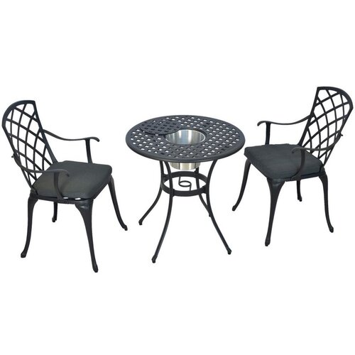Gardenson Set Za Balkon Rhodos, Barva Grafita, 3-Delni Cene