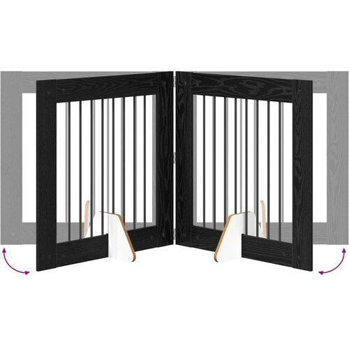  Vrata za pse s postoljem 2 pcs Crni hrast 80 x 80 cm Slike