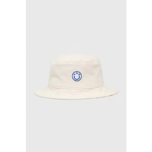 Hugo Blue Bombažni klobuk bela barva