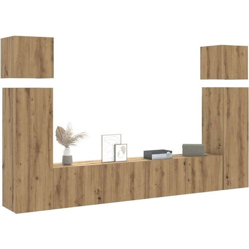  tv omara 8-delna stenski artisan hrast inženirski les, (21703816) Slike