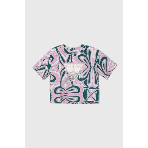 Guess Dječja majica kratkih rukava boja: ružičasta
