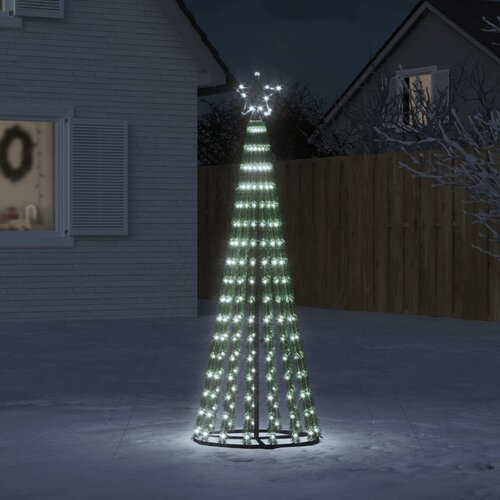 vidaXL Osvetljena novoletna jelka stožec 275 LED hladno bela 180 cm Cene