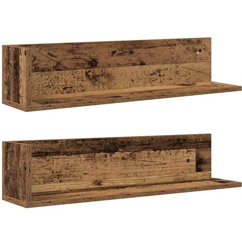 Maison Chic 2 kosi Stenske Police - Viseče police starinski les 75x16,5x16,5 cm inž. les, (21794128) Slike