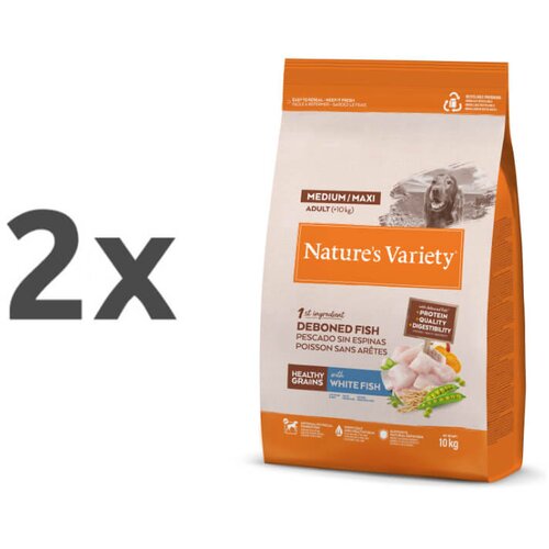 Nature’s Variety Nature's Variety Healthy Grains Dog Med/Max Adult - bela riba 2 x 10 kg Cene