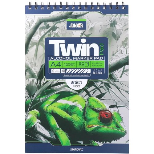 Junior Twin pad, blok za alkoholne markere, A4, 120g, 50 listova Slike