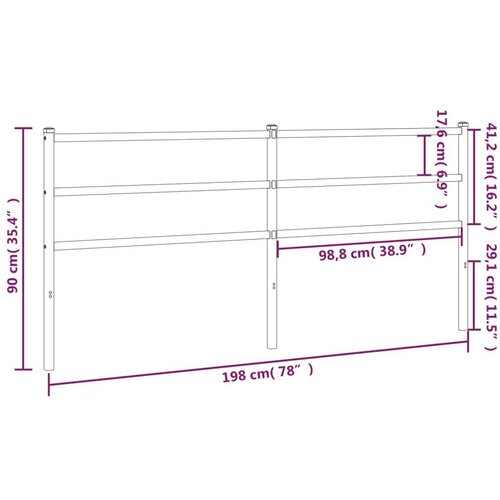  Metalno uzglavlje crno 193 cm Slike