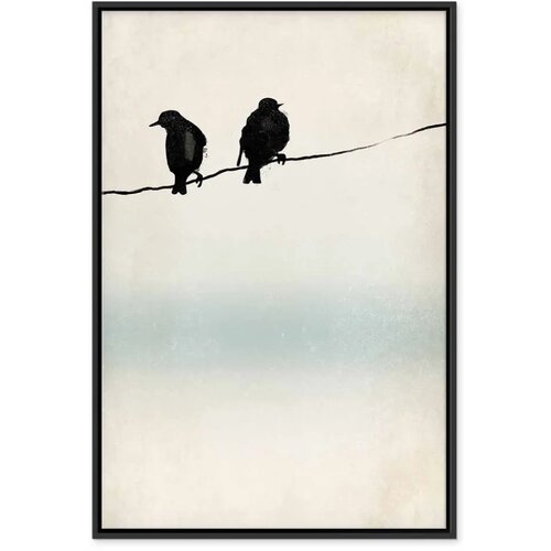  Slika - Frozen Sparrows (1 Part) Vertical 80x120 U crnom drvenom okviru Slike
