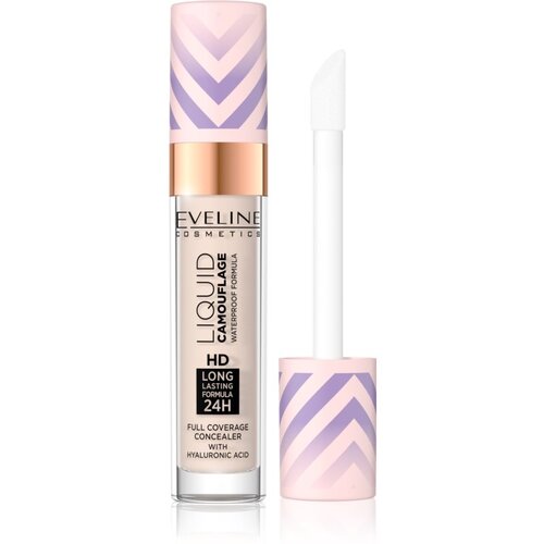 Eveline Cosmetics Liquid Camouflage vodoodporni korektor s hialuronsko kislino odtenek 01 Light Porcelain 7,5 ml Slike