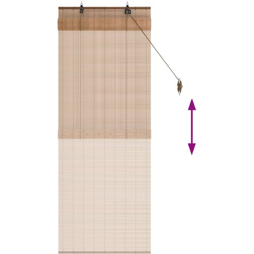 Rolo zavjesa Smeđa 40 x 160 cm Bambus Slike
