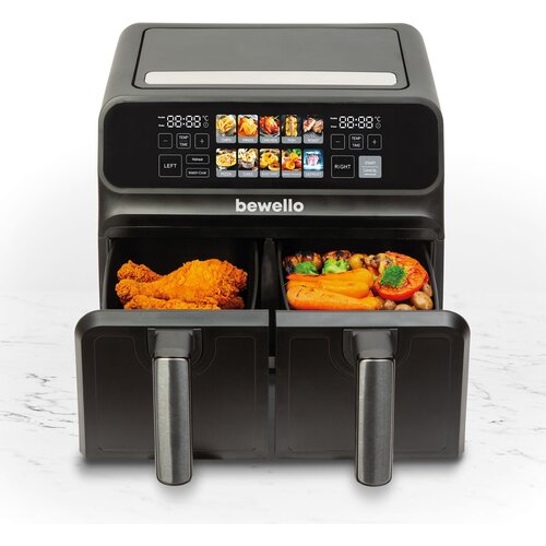 Bewello BW1002D Airfryer XXL 4+4 L &amp;mdash; dvostruka ko&amp;scaron;ara, color touch display, 2200 W Slike