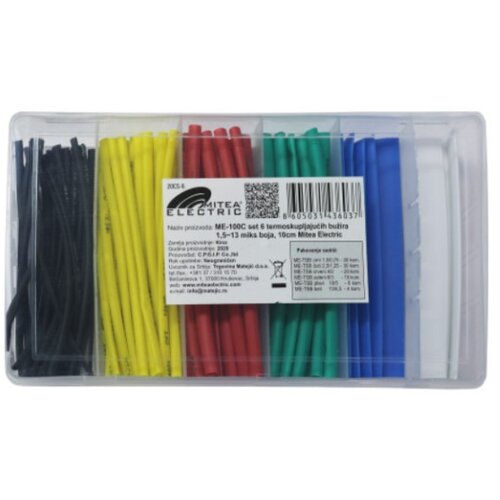 MIT.EL ME-100C set 6 termoskupljajucih buzira 1,5-13 miks boja 10cm Cene