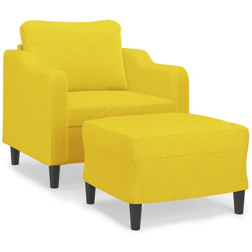 vidaXL Fotelja s tabureom svjetložuta 60 cm od tkanine Cijene