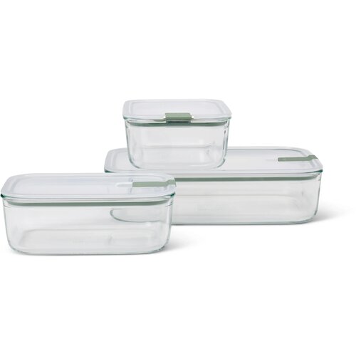  Komplet 3 steklenih posod za shranjevanje hrane EasyClip - Nordic Sage - 2 x 1000 ml + 2250 ml Slike