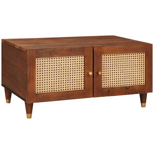 vidaXL Klubske mizice Rjava 80 x 50 x 40 cm Trska in masivno mango les, (5000073354) Cene